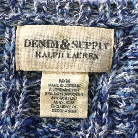 Denim & Supply Blue Marled Pullover Sweater M - Picture 7 of 8